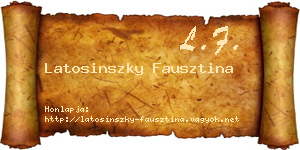 Latosinszky Fausztina névjegykártya